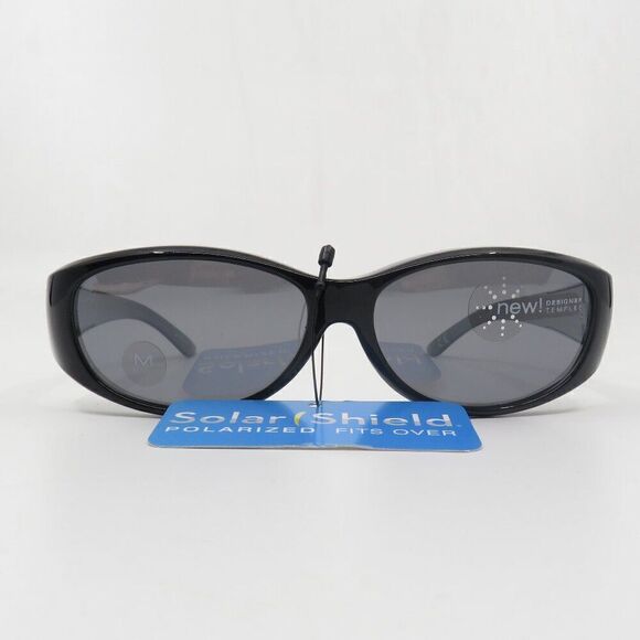 Polarized Solar Shield New Black/Grey Women's Sunglasses - Picture 2 of 7